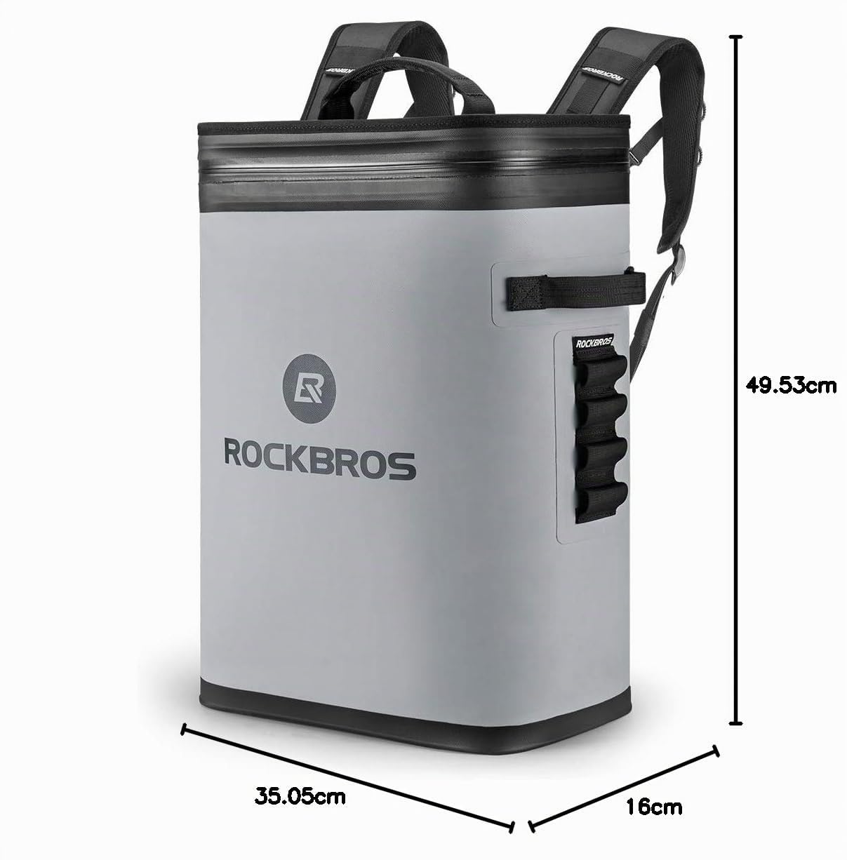 ROCKBROS Bolsa Nevera 20/22L Enfriamiento 48H Portátil Impermeable Flexible para Camping Picnic Playa Barbacoa Pescar Viaje en Coche Gris/Verde
