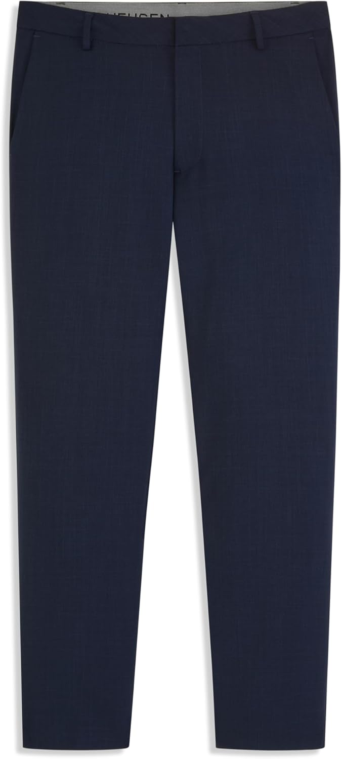 Van Heusen Mens Essential Slim Fit Flat Front Dress Pant, Stretch Fabric & Waistband, Machine Washable