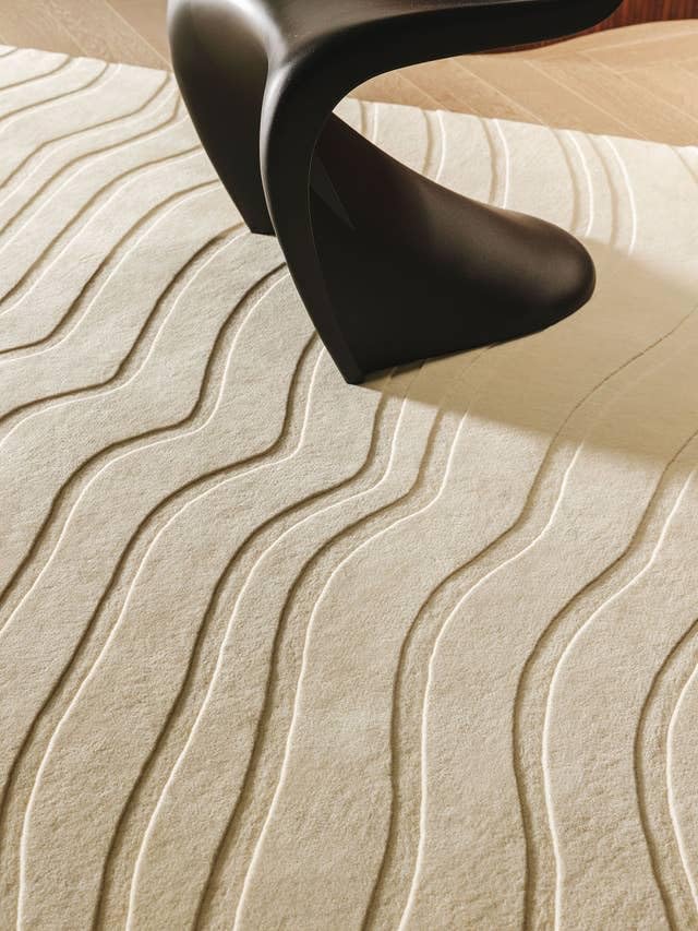 Image of Hand-Tufted Wool Large Carpet for Living Room 12x18 feet Cream Anti-Skid High Pile Thick Carpet & Rugs for Bedroom & Hall
