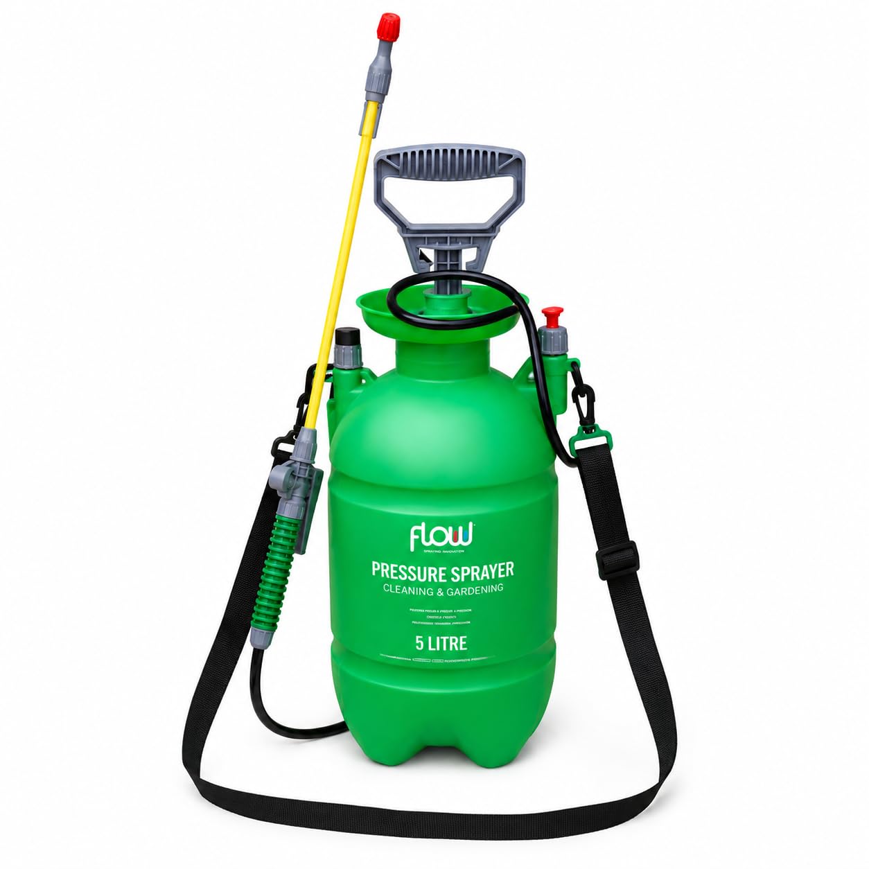 Garden Mile 5L Fence Pressure Sprayer – Garden Pump Sprayer with Trigger Lance, Shoulder Strap & Pressure Release Valve for Fence Paint, Wood Treatments & Decking