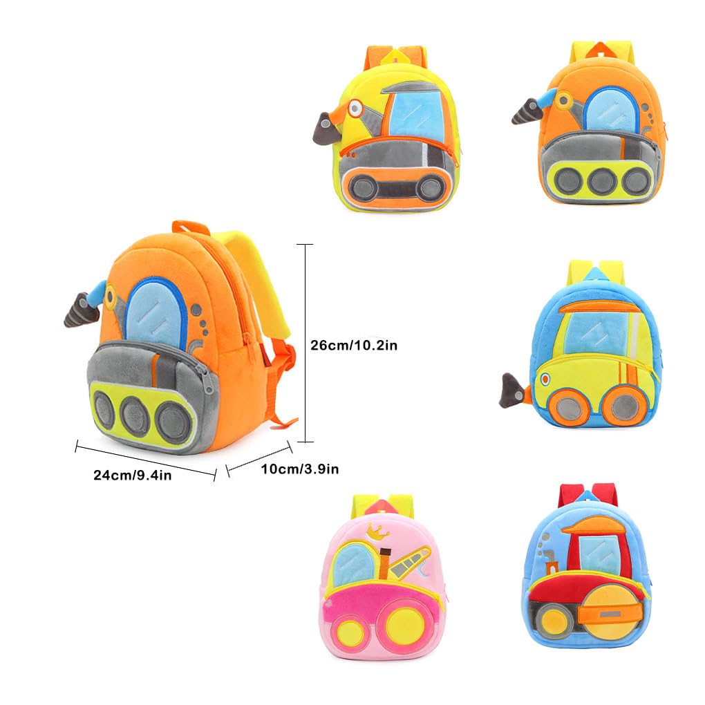 Mochila de felpa adorable de dibujos animados de ingeniería, coches, jardín de infantes, mochila escolar para estudiantes, accesorios de ropa, estilo 5