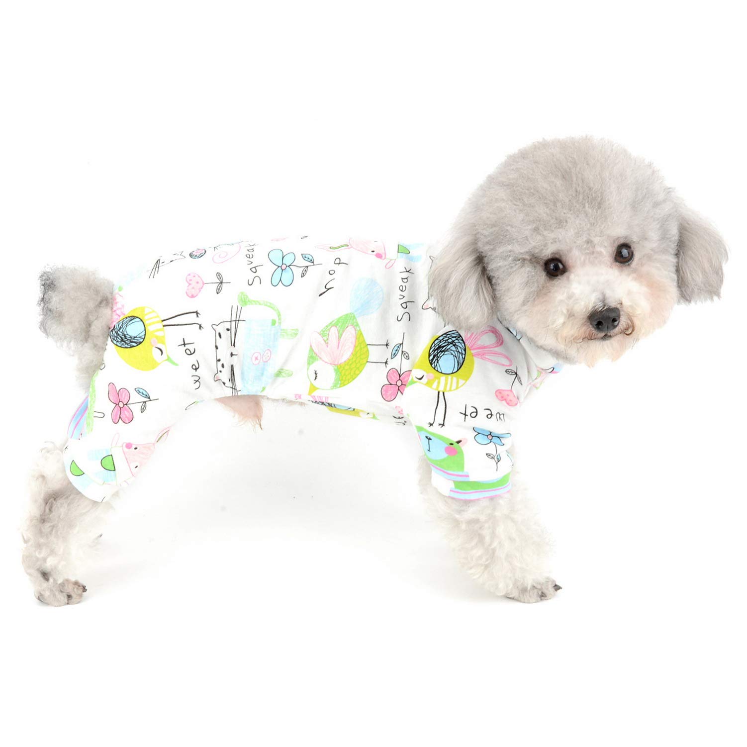 SELMAI Pet Funny Print Pajamas for Small Dogs Cotton Puppy Pjs Jumpsuit Doggie Soft Sleep Wear Chihuahua Clothes,Mouse XL