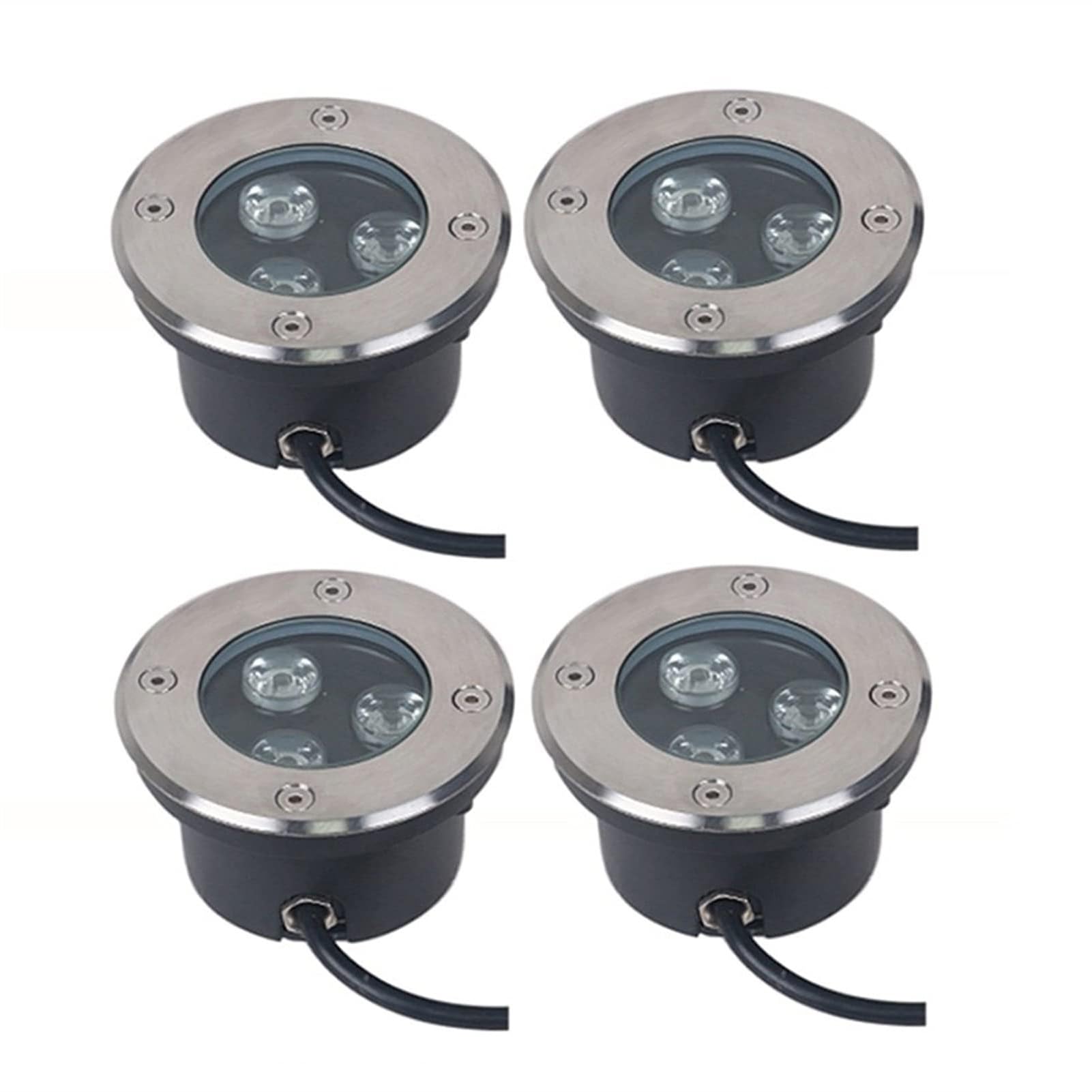 4er Set LED Landschaftsleuchten Bodenleuchten - Bodenleuchten Aussen Bodenleuchte Ultraslim 3W Wasserdicht IP67 Bodenleuchte Bodenstrahler Bodenstrahler geeignet für Garten, Außenbereich, Hof