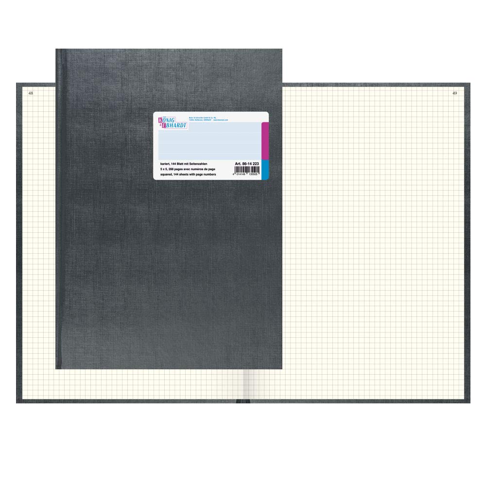 König & Ebhardt König und Ebhardt König & Ebhardt 8614223 Geschäftsbuch / Kladde (A4, kariert 80g/m², 144 Blatt Fadenheftung, mit Seitenzahl)