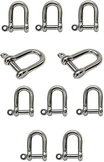 Rigging Bow Shackle 150 Lb 10 PC 5/32 Inch Marine Stainless Steel Chain D Type