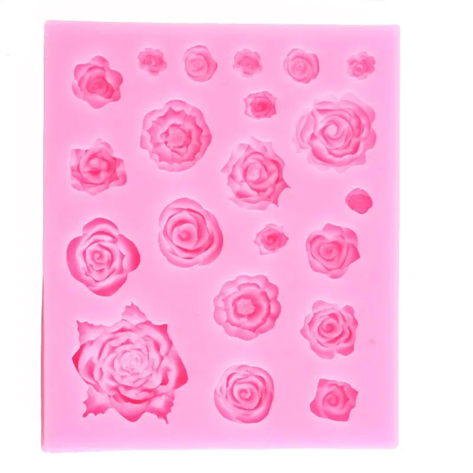 Stampo in Silicone a Forma di Rosa 3D con Foglie, per