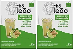 Combo Chá Leão Água Gelada Chá Verde, Gengibre e Limão - 20 Sachês
