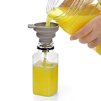 Vista 4 de Cedilis Paquete de 25 botellas de plástico de 8 onzas con tapa negra, recipientes desechables y reutilizables para hacer jugo, leche, aderezo