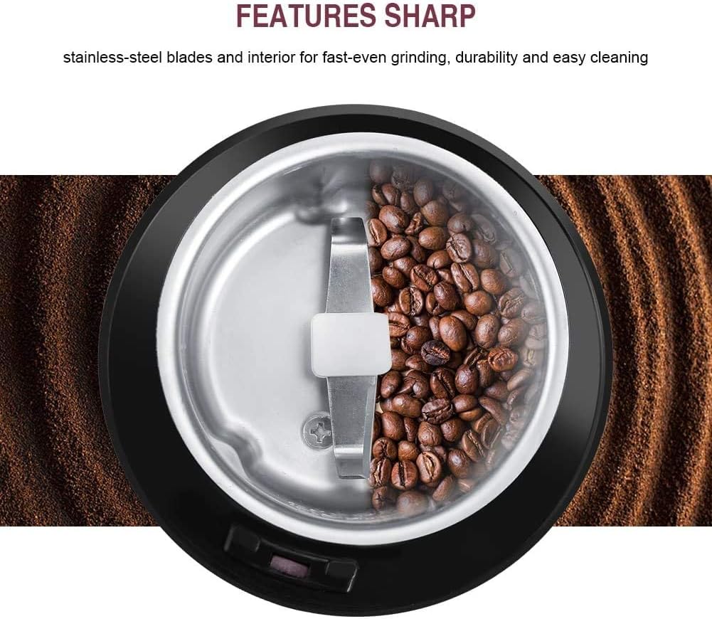 Electric Coffee Grinder Blade Mill,Stainless Steel Powder Grinding Machine for Nuts Herbs,Grains, Spices, Sugar