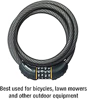 Vista 3 de Master Lock Bloqueo de cable, establece tu propia cerradura de combinación para bicicleta, 6 pies de largo, 8122D, cable negro y de bloqueo