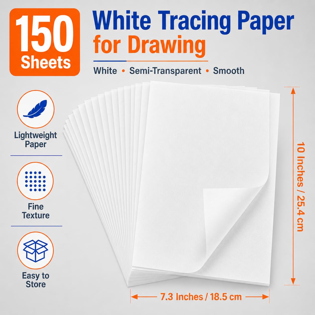 Transfer Paper Tracing Paper for Drawing Trace Paper - PSLER 240 Sheets White Translucent Tracing Paper with 5Pcs Pencil on Artist Lettering Sketch Drawing