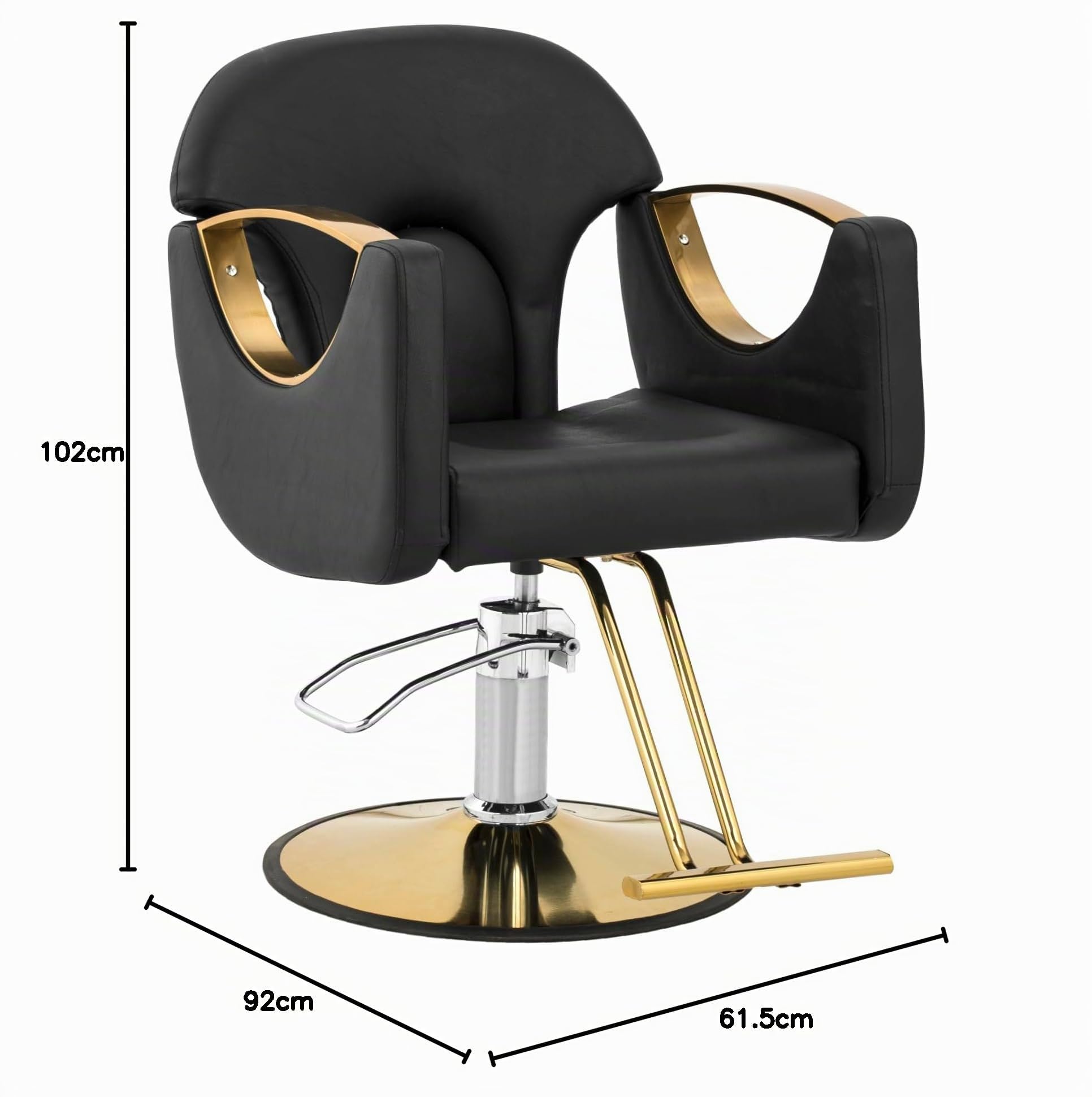 Physa Fauteuil de Coiffure avec Repose-Pieds Hauteur 53-64 cm 180 kg - Fauteuil de Salon de Coiffure Siège de Coiffure Chaise de Coiffure