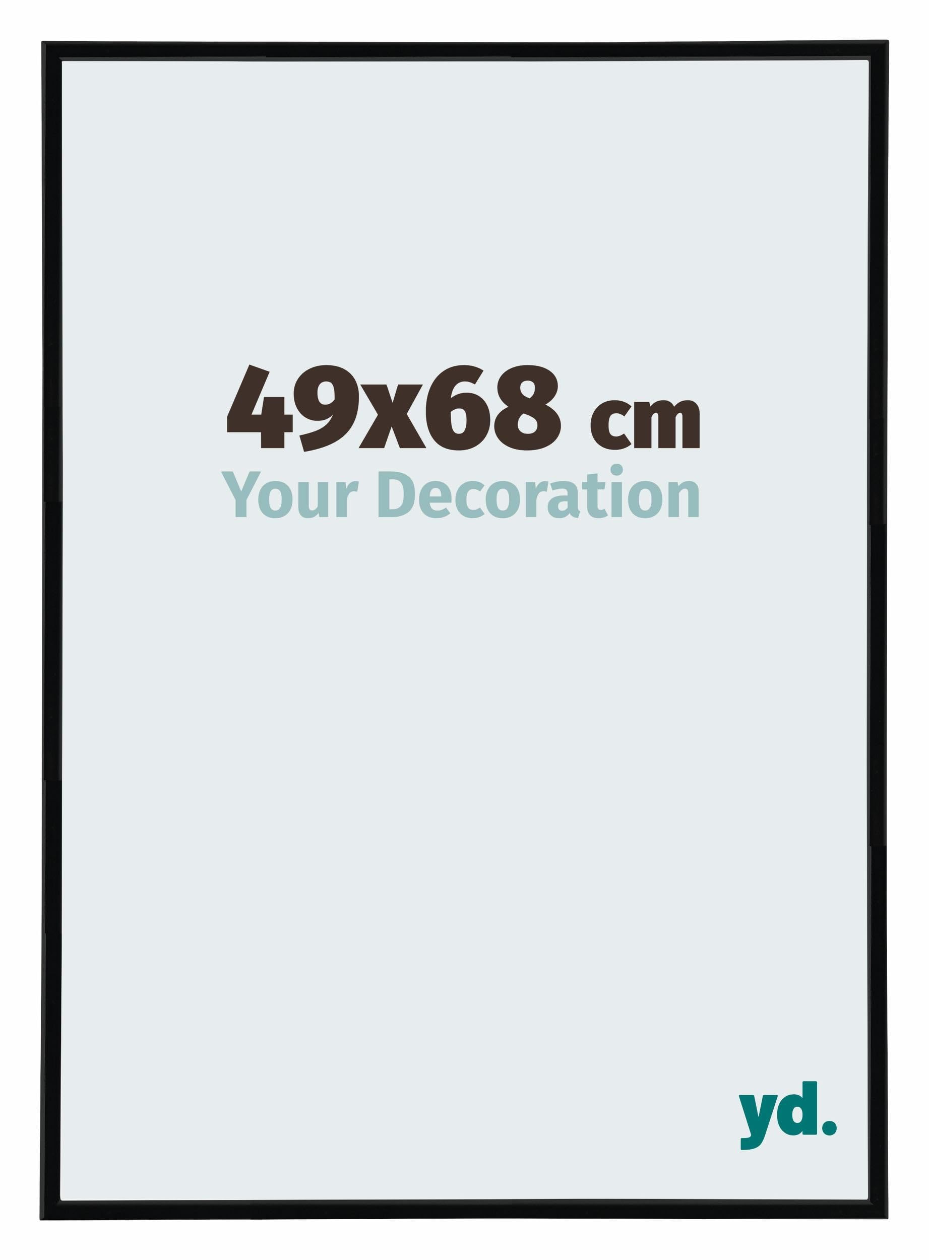 Your Decoration - Picture Frame 49x68 cm - Black Matte - Decorative Wall Frame in Plastic with Antireflection - Frame 49x68 - Annecy