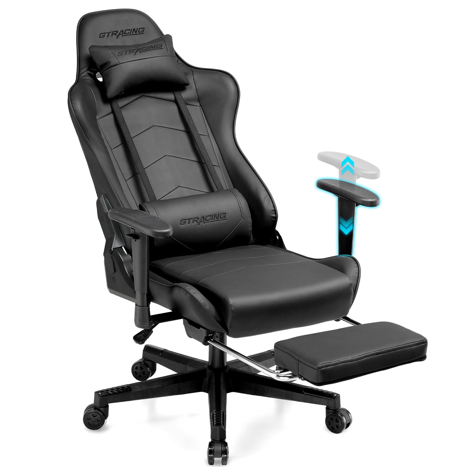 Gtracinggaming Chair With Footrest Racing Style Gamer Chairs For