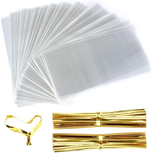 Miniatura 2 de FUNNYARD 200 bolsas de celofán transparente de 3.15 x 6 pulgadas, bolsas de celofán para fiestas, bolsas planas para celofán para regalo, panadería,