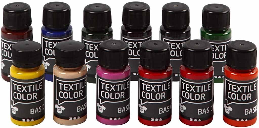 Textile Color - Assortment, basic colors, 12x50 ml
