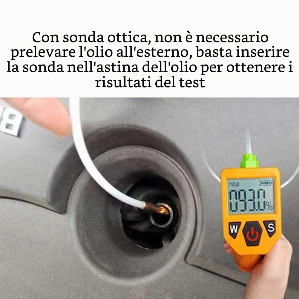 Tester olio motore, rilevatore di gasolio per controllo automatico della qualità 'olio, rivelatore con indicatore LED, analizzatore di gas, dispositivo di prova auto