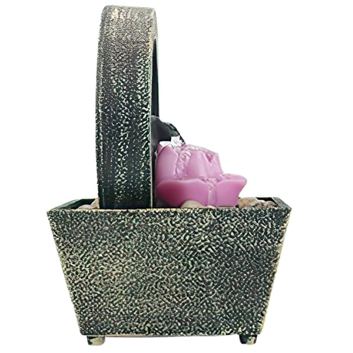 Fuente de agua decorativa de mesa Operitacx con flores artificiales para el hogar