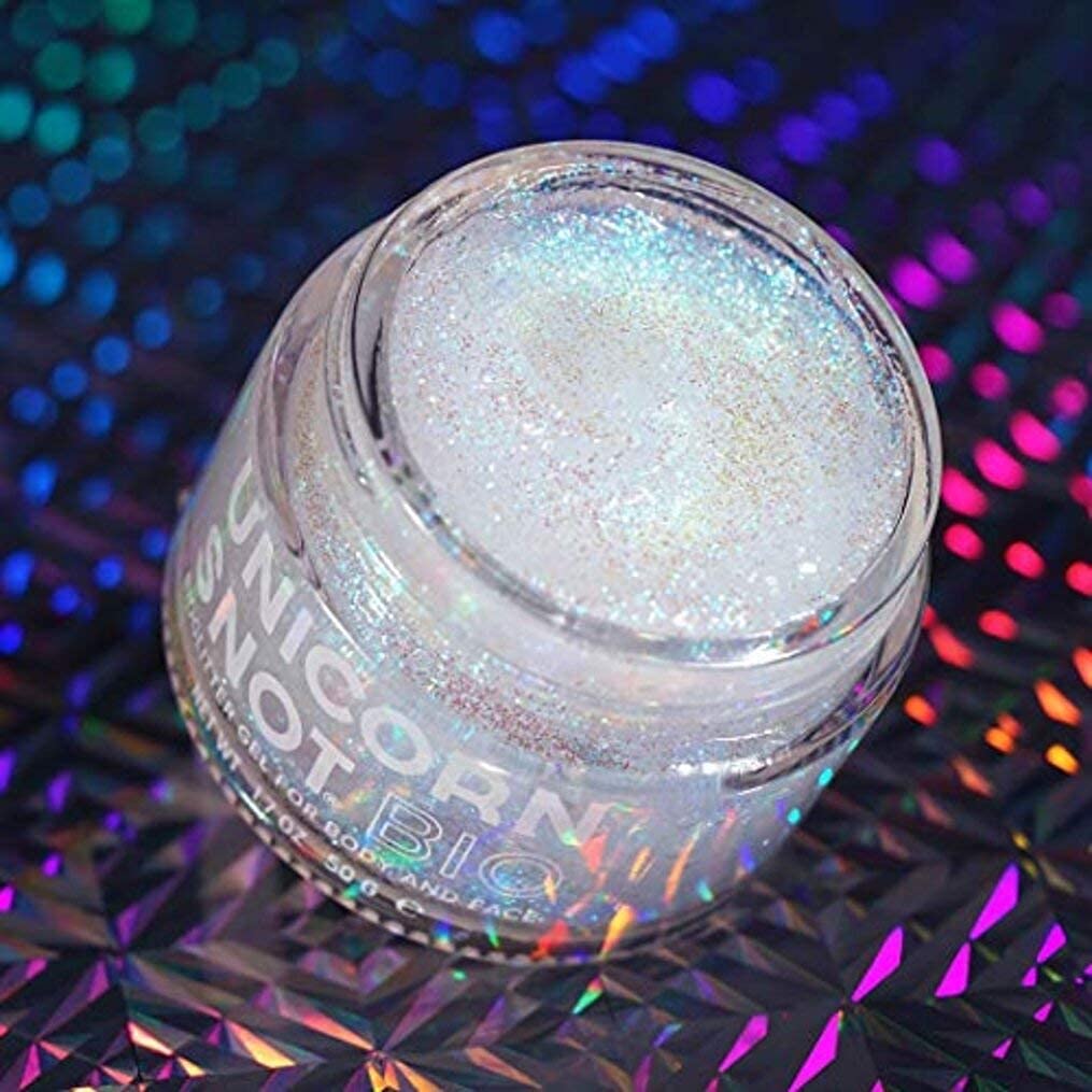Unicorn Snot Biodegradable Holographic Body Glitter Gel for Body, Face, Hair - Halloween Costume Makeup - Vegan & Cruelty Free - 1.7 oz (Bio Silver) : Beauty & Personal Care