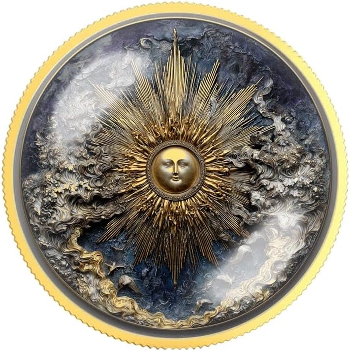 Radiant Sun Sobriety Coin | Personalized AA NA Recovery Token | Custom Name Sobriety Date | Gold or Silver | Sobriety Chip Gift (Silver)