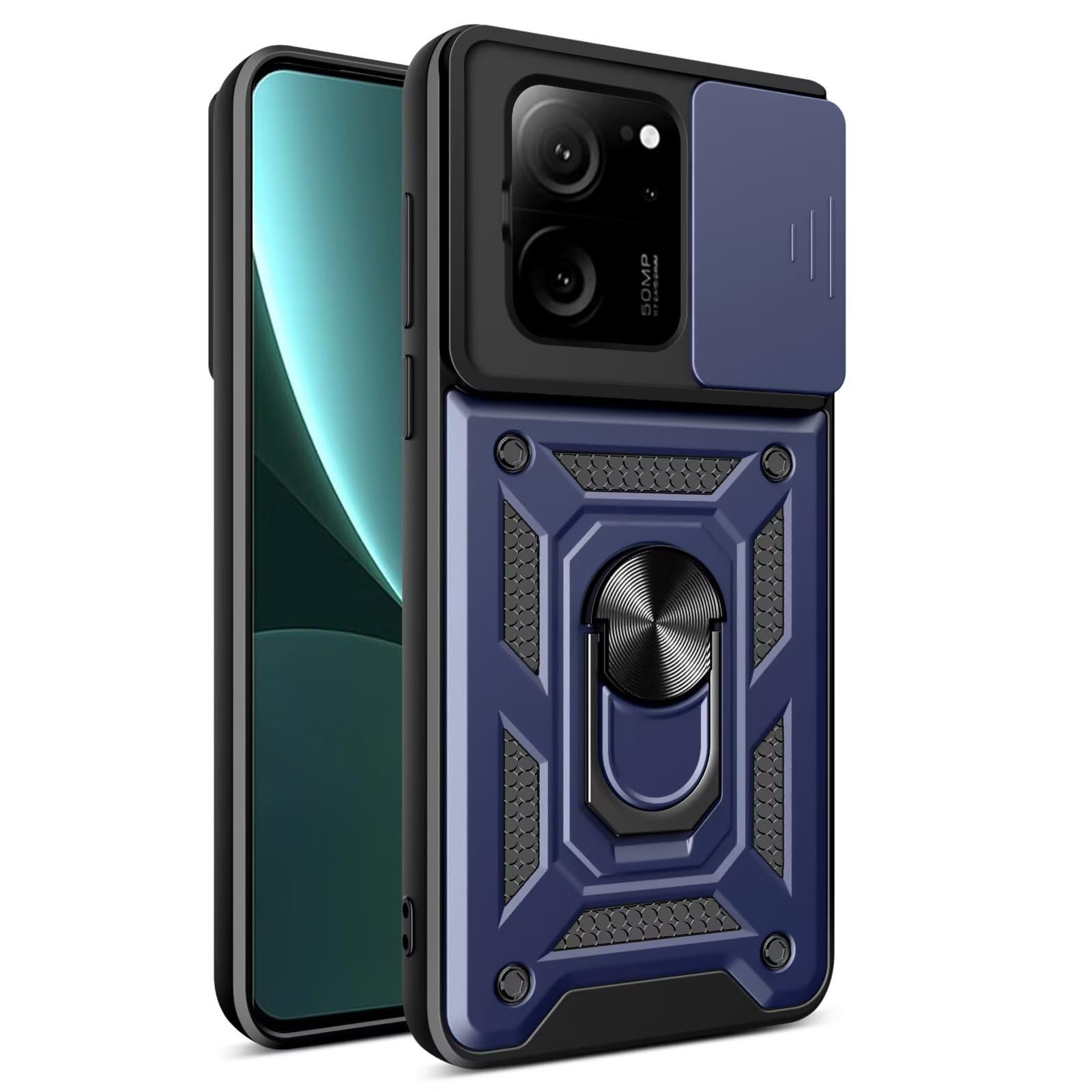 Custodia Armor Con Anello E Supporto Magnetico Per Xiaomi 13T / 13T Pro – Copertina Rigida In TPU E PC, Rosa Oro