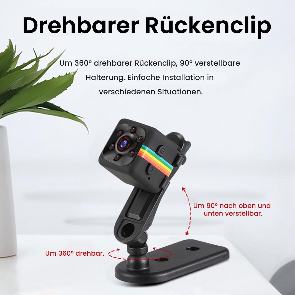 Bextgoo Mini Kamera, Überwachungskamera Ohne WLAN, Mini Camera mit 1080P-Video, 12MP-Fotoshooting, 32GB Speicherkarte, Nachtsicht, Drehbare Halterung, für Innen- und Außensicherheit