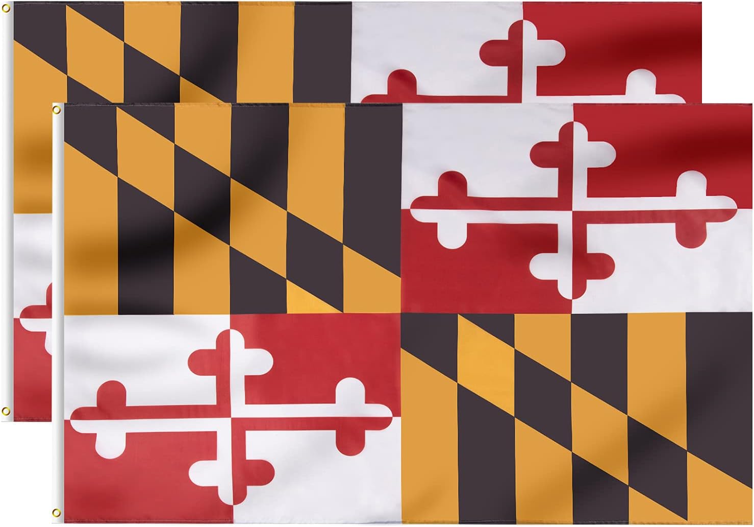 FLAGBURG 2 Pack Maryland State Flag 3x5 FT, MD Flags with Double Printed Vivid Color and Fade Proof, State of Maryland flag with Brass Grommets