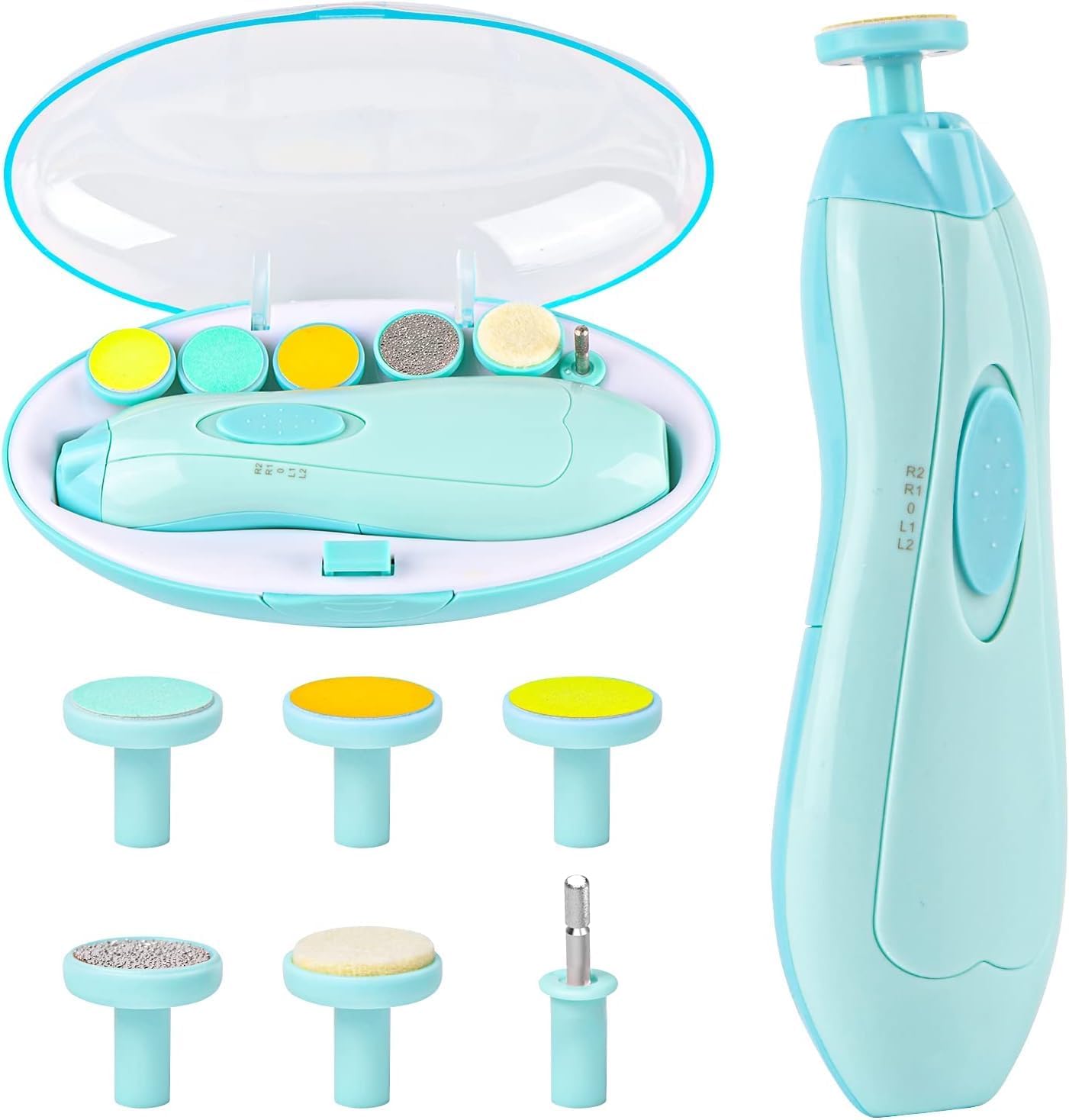 Lacuesta 6 in 1 Baby Nail Trimmer for Safe Nail Trimming - Electric Nail Clippers for Newborns & Adults, Infant Toddler Nail Care Set for Toes and Fingernails (Blue)-image-49