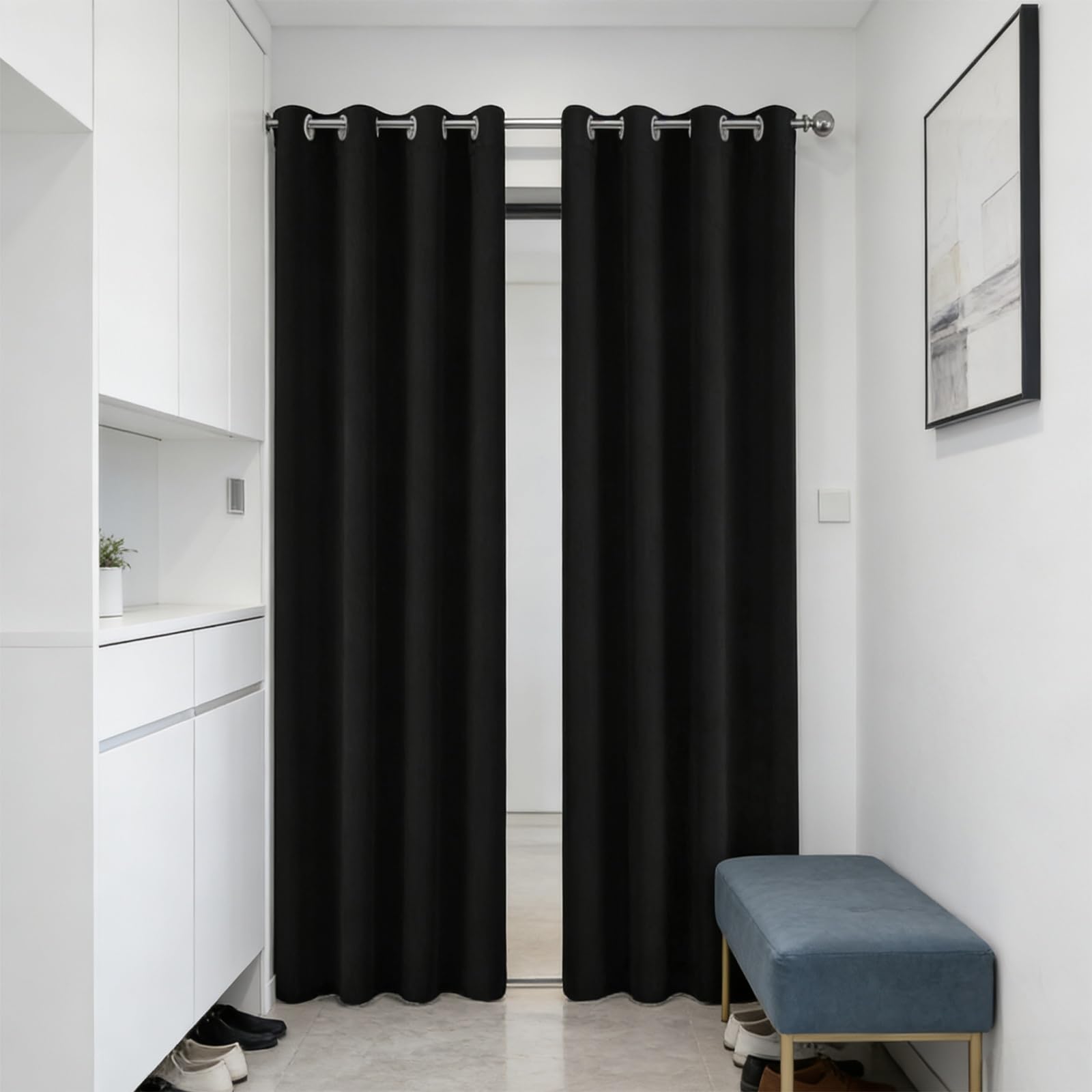 Rideaux opaques anti-froid et thermique pour bloquer la lumiere du vitrage