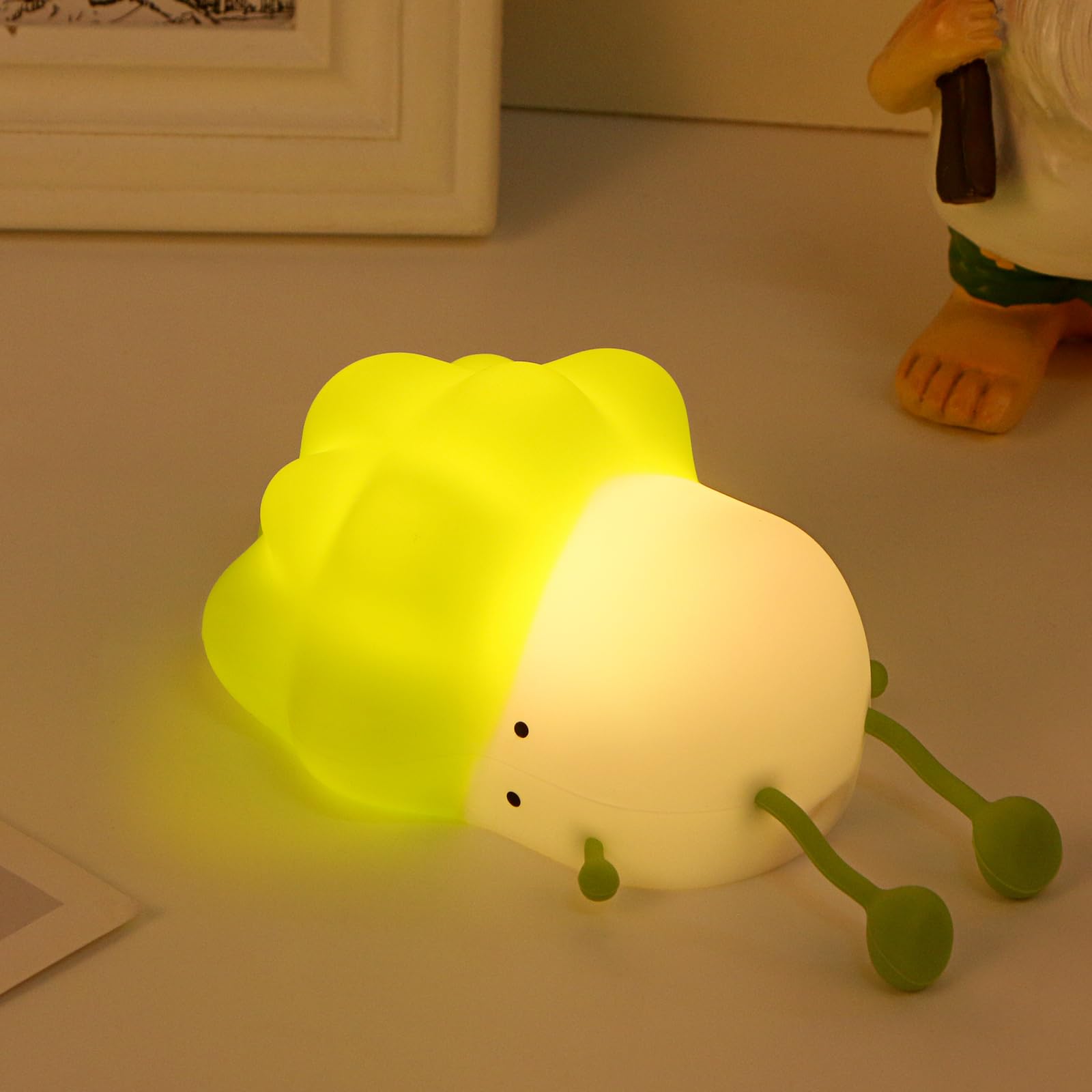 Baby Night Light Newborn for Bedroom - Cute Broccoli Bedside Lamp, 3 Colors Dimmable USB Rechargeable Light for Kids, 30 Min Timer Kawaii Touch Toddler Room Light, Room Decor Gift for Teen Girls Boy