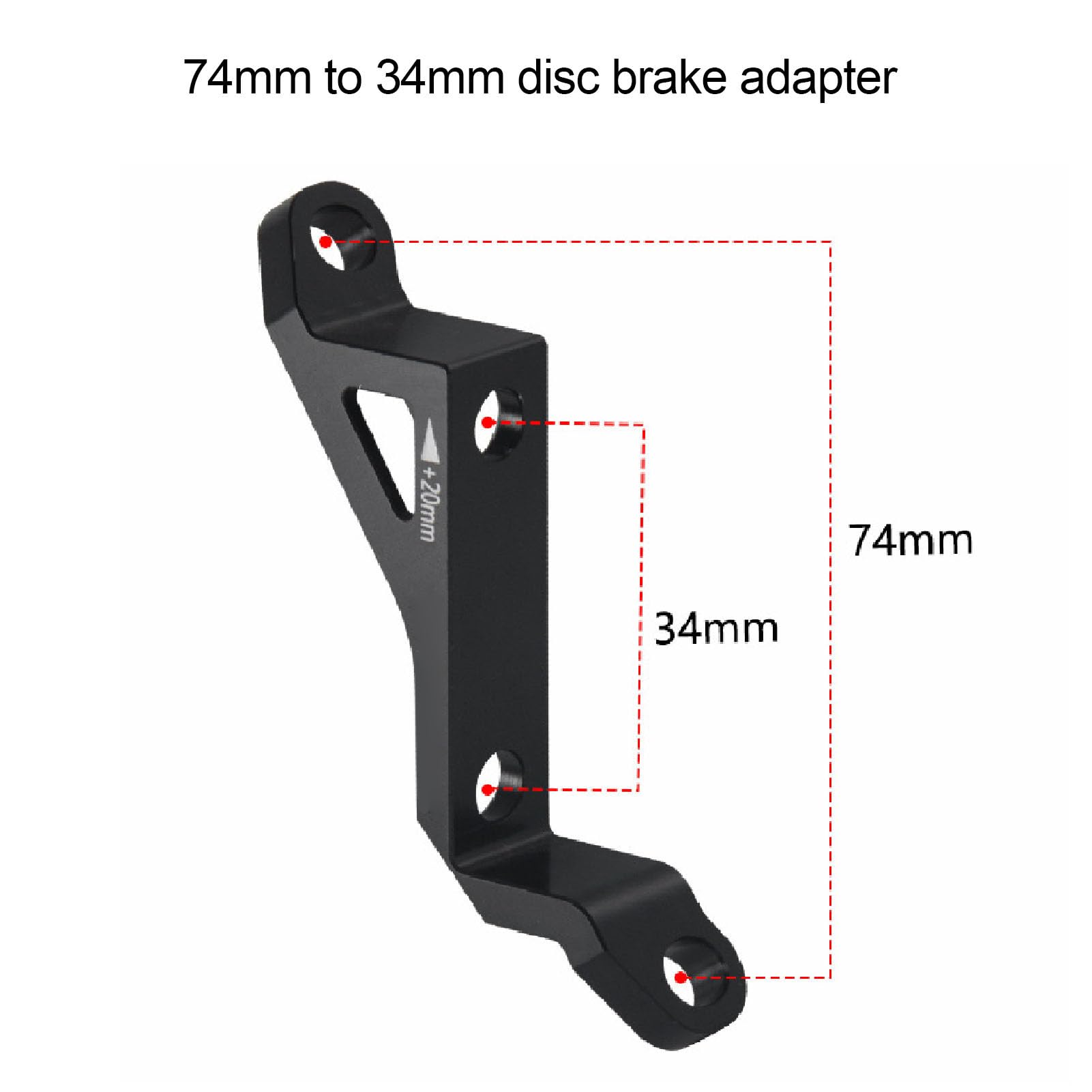 Pilipane Disc Brake Adapter Flat Mount to Post Mount Aluminum Alloy 74mm to 34mm Black for 160 180 Discs