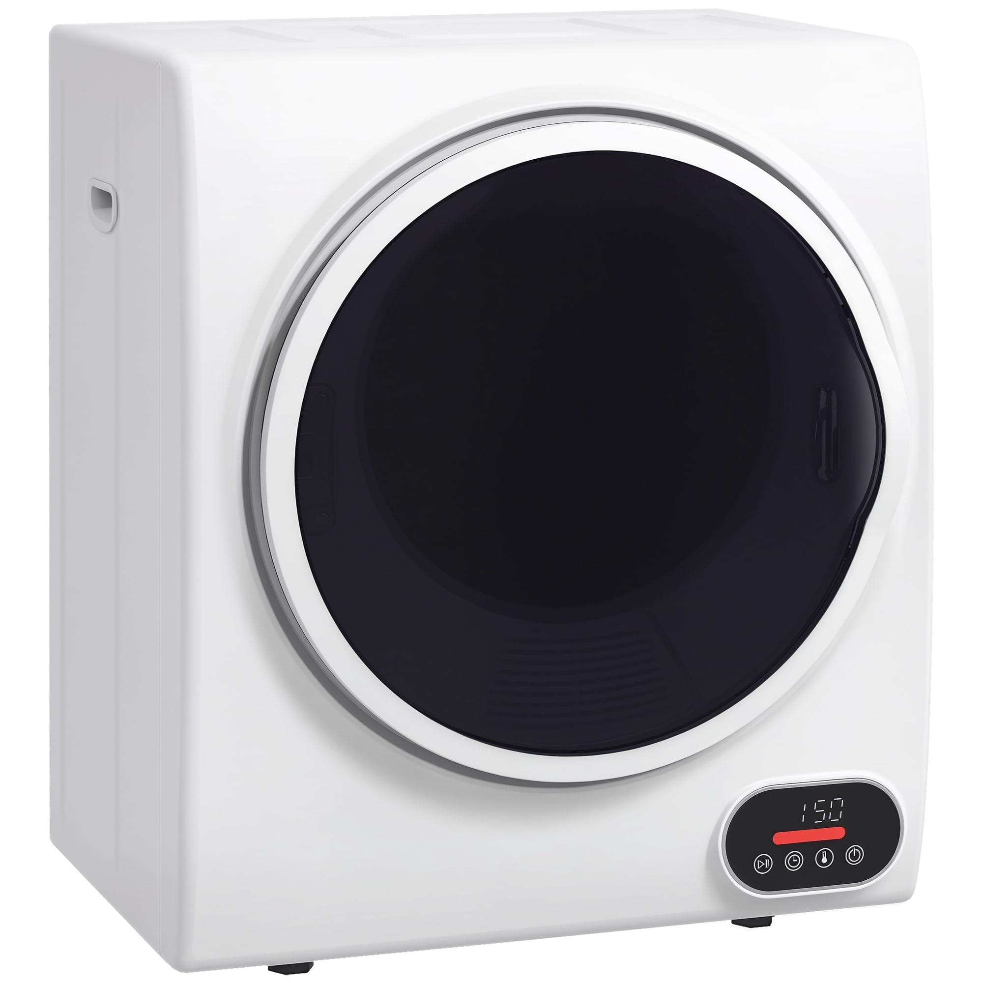 Secadora de ropa portátil HOMCOM, compacta, con tambor de acero inoxidable de 1,5 pies cúbicos, secado inteligente, 120 V, 850 W, carga frontal, eléctrica, para apartamentos, dormitorios, casas rodantes, color blanco
