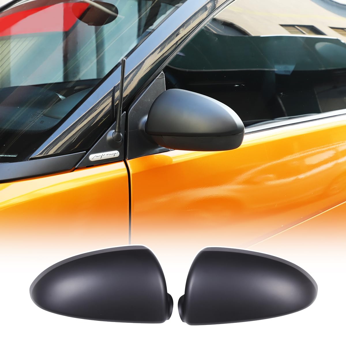 Coperture per specchietti in fibra di carbonio, adatte per Benz Smart 451 2009–2015, protezione per specchietto retrovisore esterno laterale, accessorio (Nero Opaco)