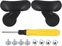 Vista 1 de RDEXP Juego de 2 ruedas negras de 1.92 pulgadas de diámetro para equipaje izquierdo y derecho con tornillos, pieza de repuesto