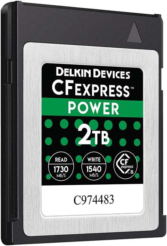 Delkin Devices 2TB Power CFexpress Type B Memory Card (DCFX1-2TB) & USB 3.2 CFexpress™ Type B & SD UHS-II Memory Card Reader, Black (DDREADER-56)