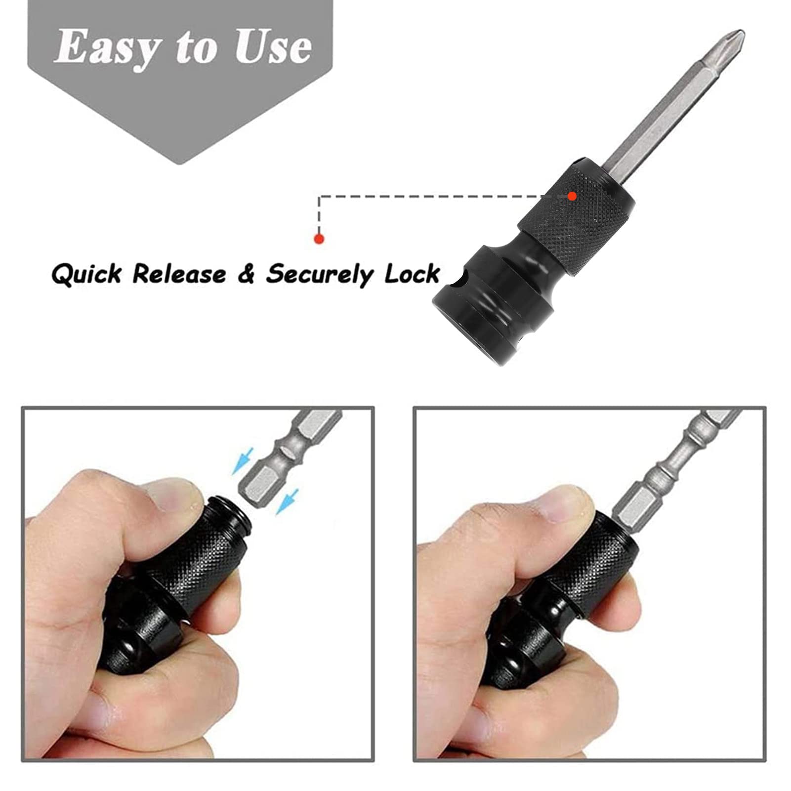 Gavigain Socket Adapter Converter Set for Impact Drill Quick Release Easy to Install