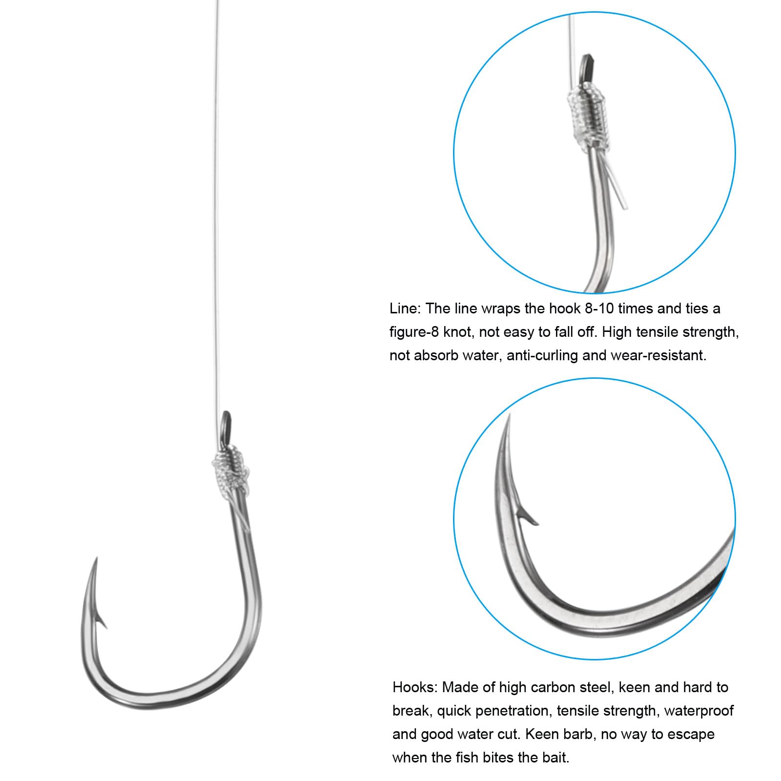 PATIKIL 4# Small Fishing Hooks with 36cm Line - Image 4