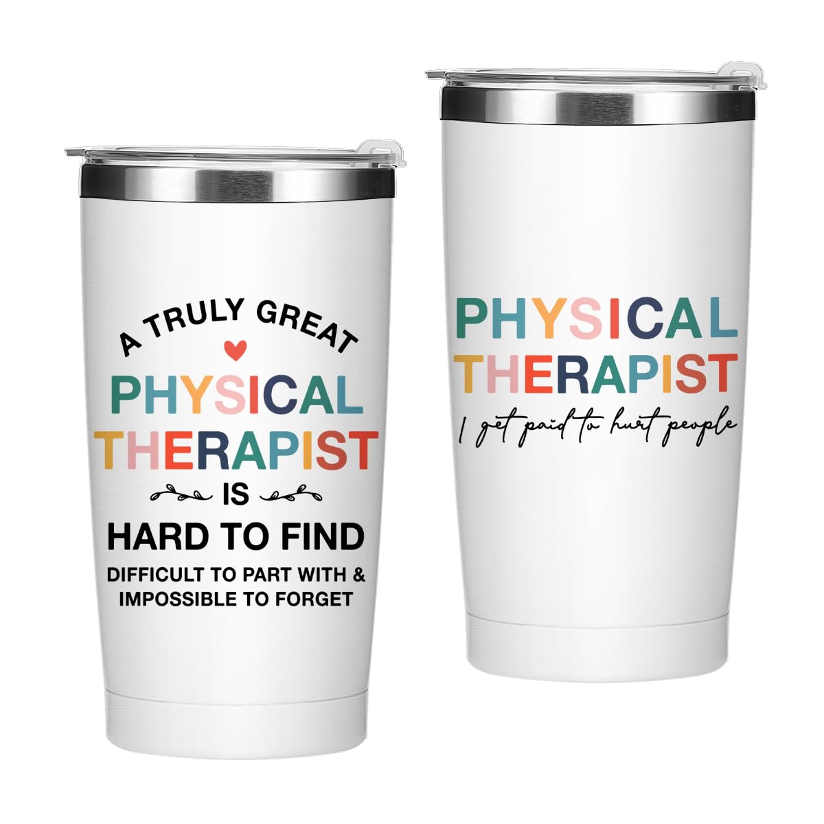 Physical Therapy Gifts Tumbler, Physical Therapist Gift Water Bottle, Appreciation Gifts, Double Wall Travel Coffee Mug Stainless Steel Vacuum Insulated Thermal Cup PT Gift for Women Coworker