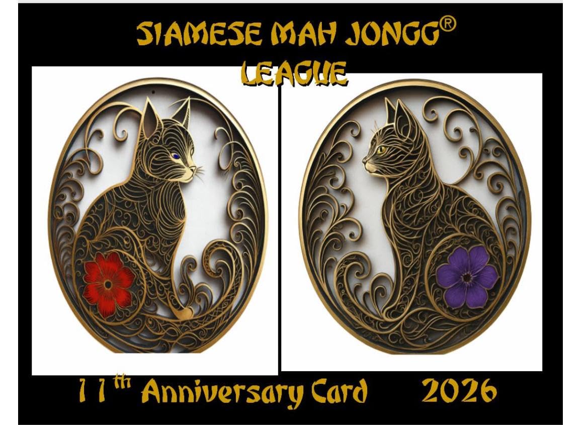 11th ANNUAL SIAMESE MAH JONGG CARD 2026 LARGE