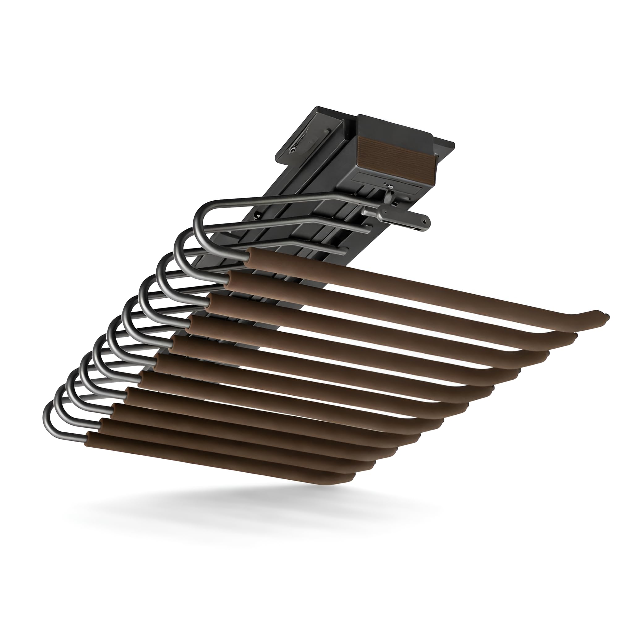 Volo Pull Out Pants Rack -Steel Pull Out Pants Hangers - Clothes Organiser Storage Bar Pants Slide Out Rack Trousers Rack for Wardrobe Organization. Colour: Mocha (Top Mounted Trouser Rack)-image-34