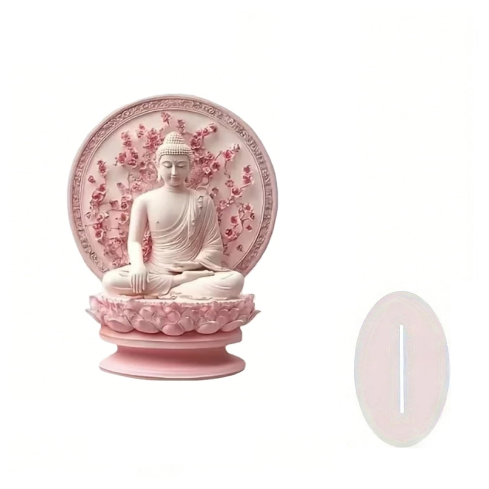 Osniyaw Multicolor 2D Acrylic Figure, Sculpture With Base, Buddhist Statue, Desktop Display Figure, Meditating, Spiritual Decoration, Home Decoration, Acrylic Ornament