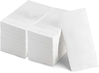 KMAKII [200 Pack] Disposable Cloth Like Napkins Linen-Feel Guest Towels White Paper Hand Towels Hand Napkins For Bathroom,Weddings, Parties,Dinners Size 12 X 17 Inches