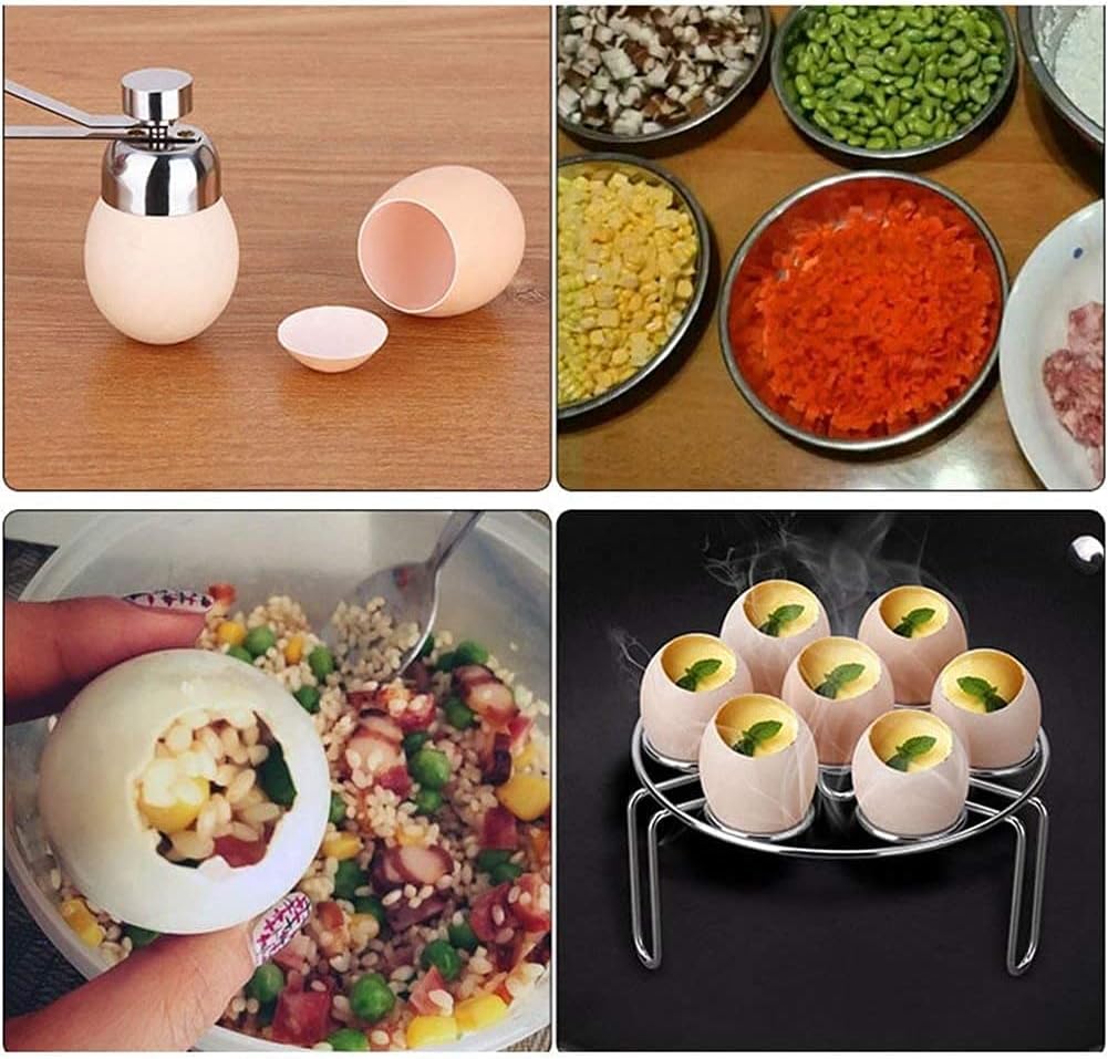 COLIBROX 1Pack Egg Cracker Topper, Ashero Stainless Steel Egg Opener Eggshell Cutter Kitchen Remover Tool for Raw/Soft Hard Boiled Egg