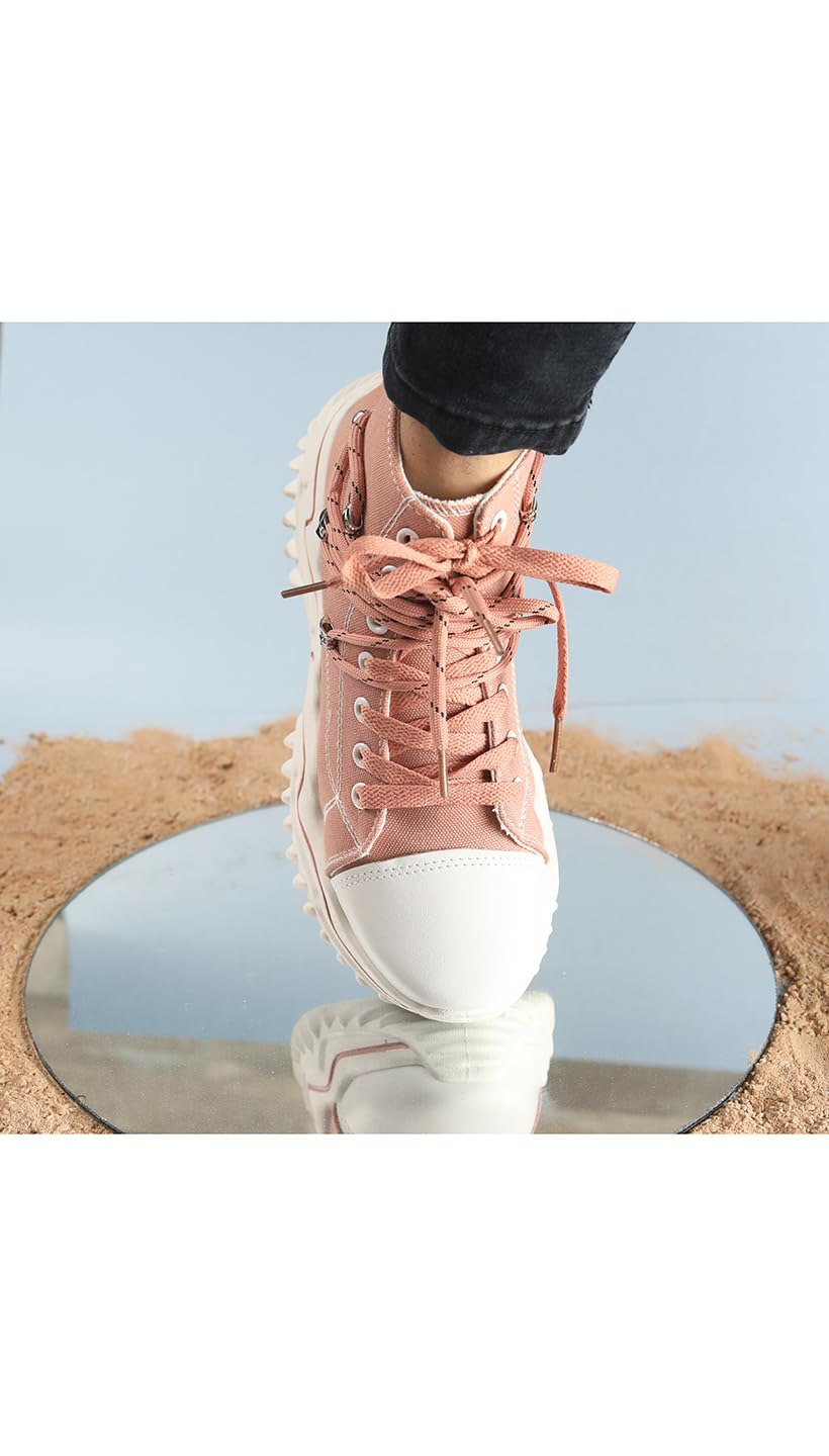 SELFIEE Sports Pink Running Shoes,Walking, Gym Casual Sneaker Lace-Up Shoes Lightweight Sole with Memory Foam Insole For Women & Girl's 1