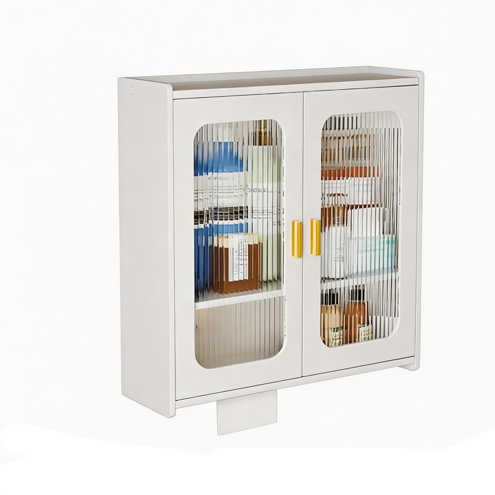 Over the Toilet Storage Cabinet with Doors, Freestanding Above Toilet Organizer, 2-Tier Humidity-Proof Bathroom Space Saver Shelf(ChgDoor FullCab 17.7x23.6x6.3in)