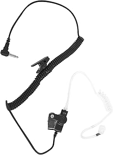 Pdflie Shoulder Mic Earpiece Small Right Left Ear Piece Surveillance 3.5mm Listen Only Headset Law Enforcement Receiver for Motorola Kenwood Baofeng UV5R APX 6000 7000 Police Radio Hand Microphone