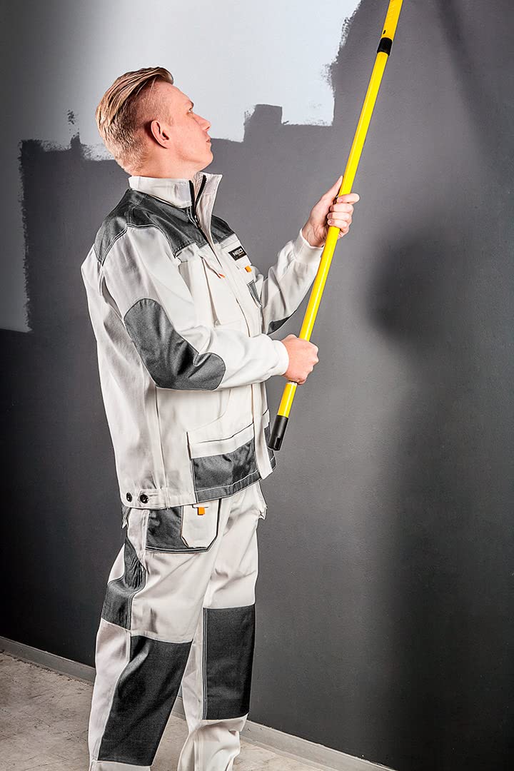 NEO TOOLS Profi Arbeitshose/Profi Set (Hose, Jacke, Knieschutzpolster) weiß | Sicherheitshose Arbeitskleidung Berufsbekleidung Bundhose Malerhose Hose S-XXL