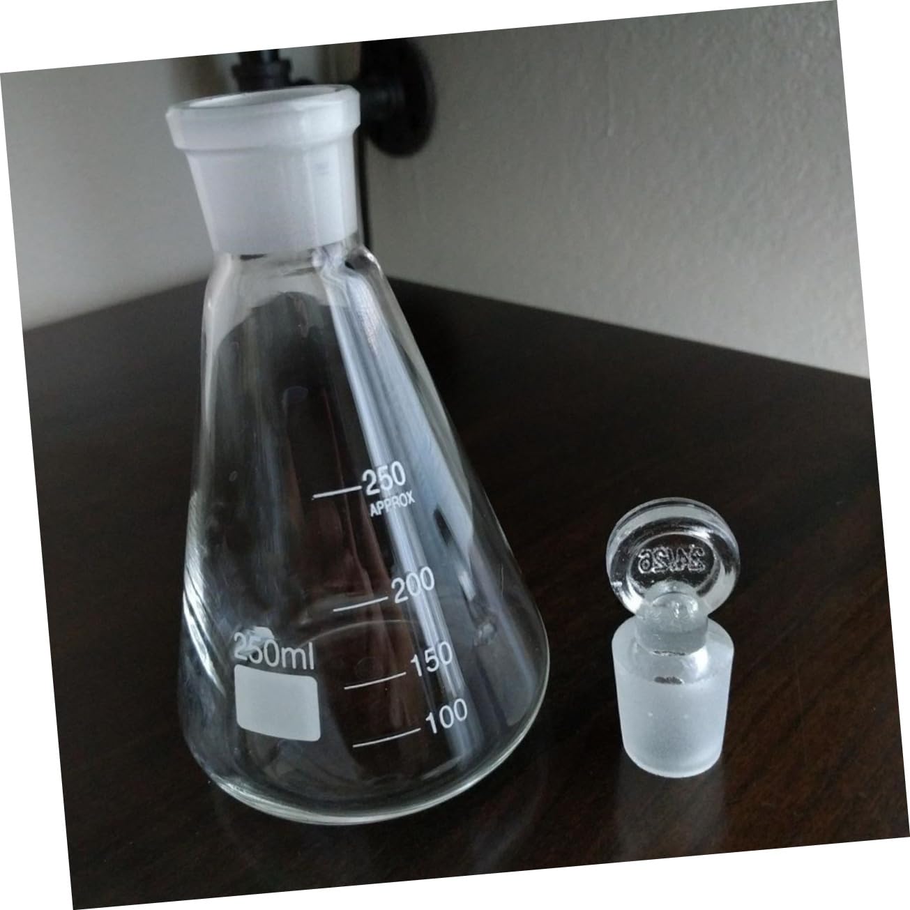 POPETPOP Matraces Erlenmeyer 3 Unids Vidrio Erlenmeyer Frasco Conjunto con Tapón de Goma Escalas Precisas para Experimentos de Laboratorio Estudios de Ciencias de La Química Etc.