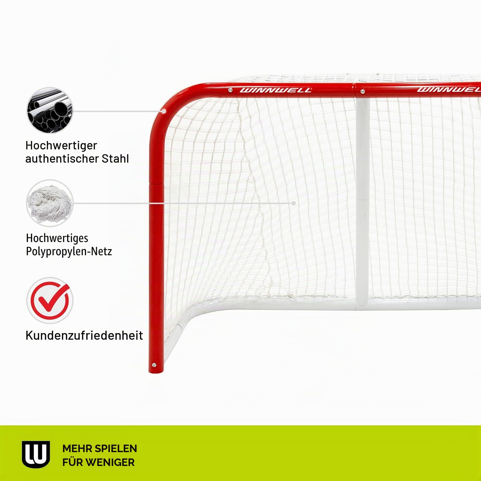 Winnwell Hockey Heavy Duty Net - Indoor & Outdoor Hockey Goal Equipment - Hockey Training Gear Essential for Ice Hockey Pucks