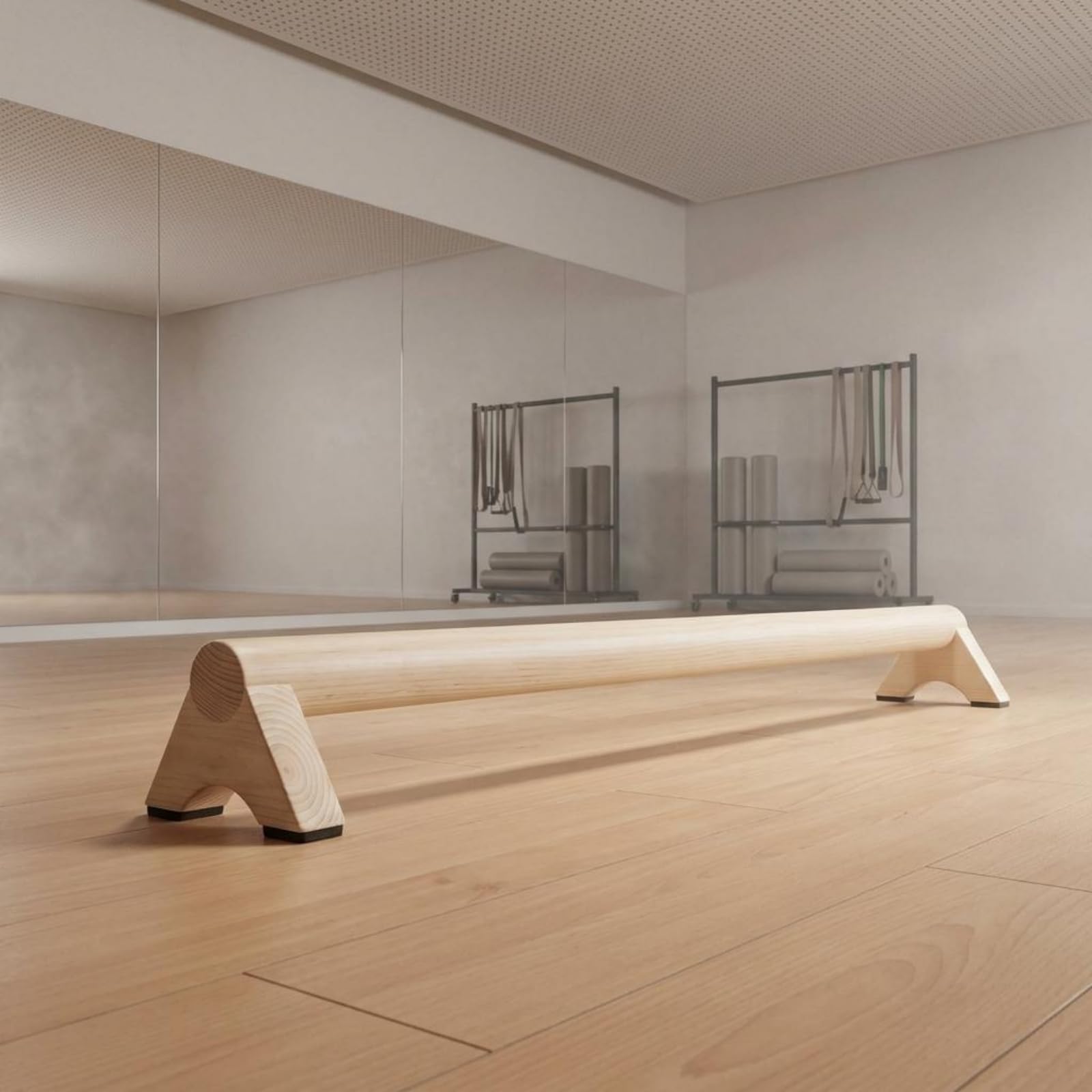 Trave di Stabilità in Legno Stabile Ponte di Equilibrio in Legno Struttura Robusta Attrezzatura Fitness per Principianti, Palestra